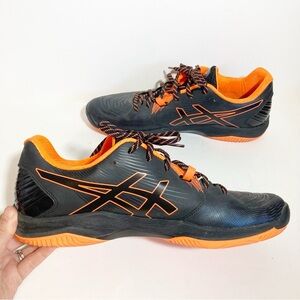 ASICS Blast FF Men's Indoor Shoes Badminton Volleyball Black Orange 1071A002-001